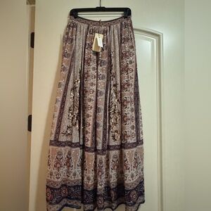 Anthropologie Let Me Be Embroidered Maxi Skirt